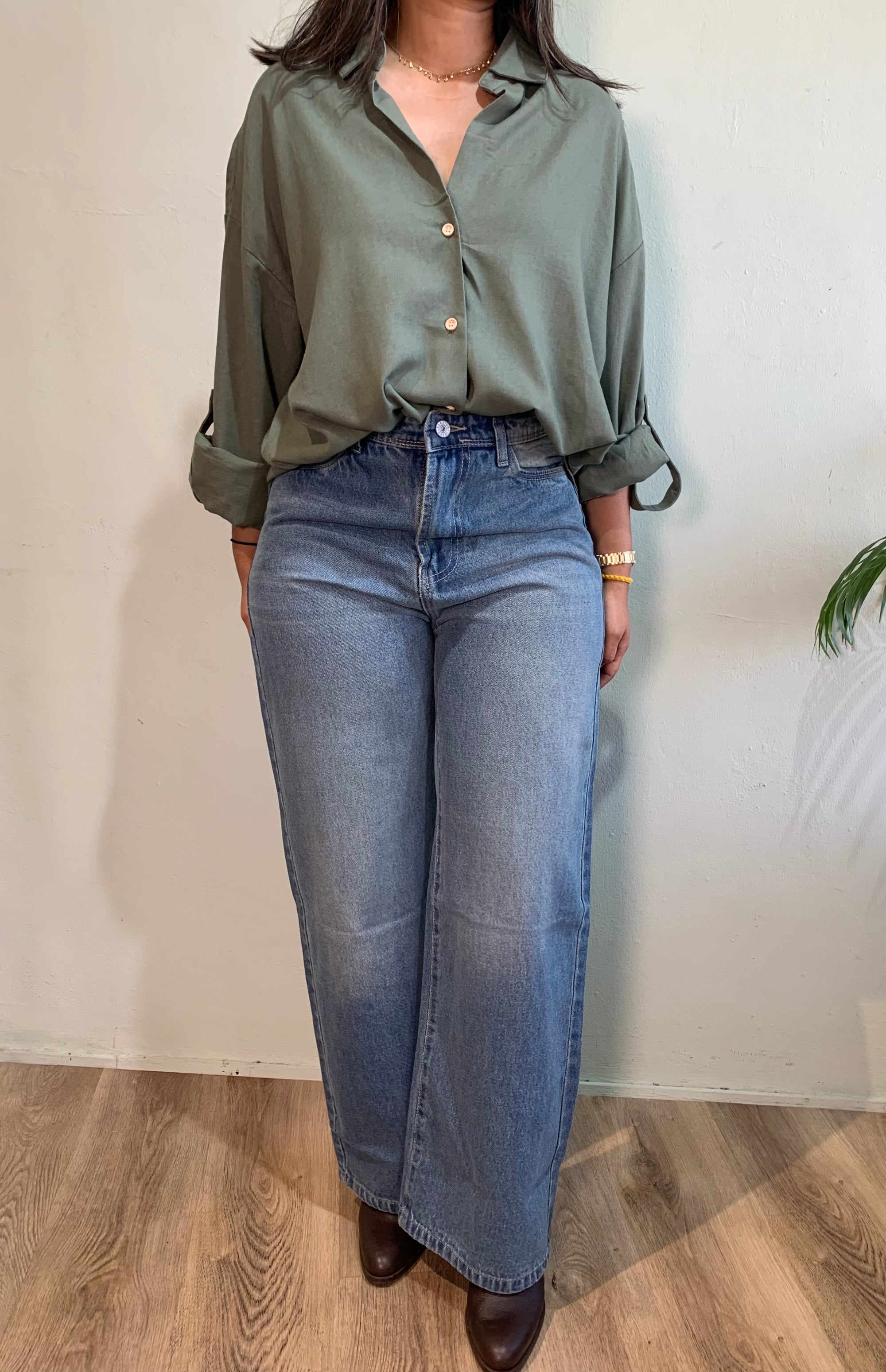 High waist wide leg willy Denim jeans