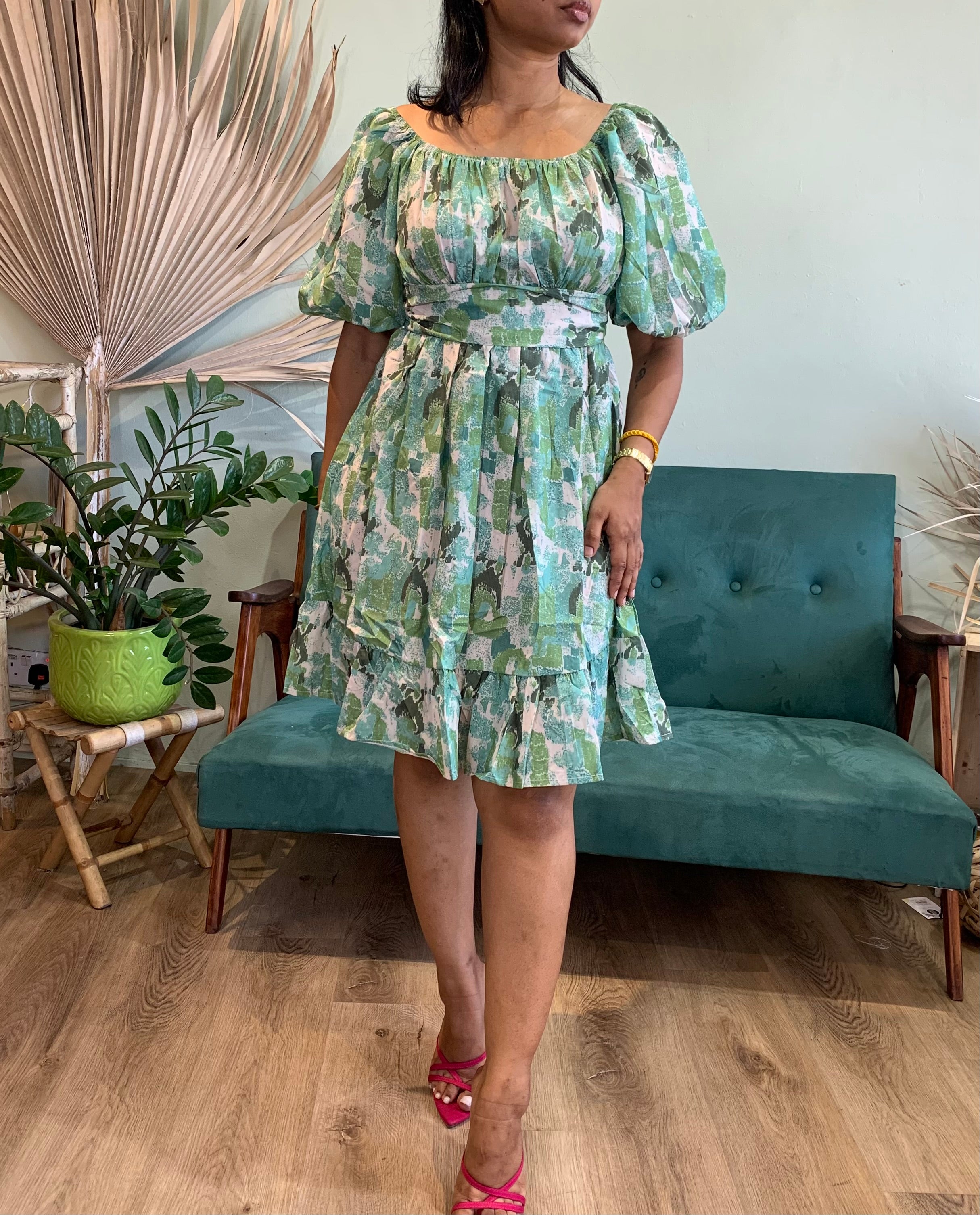 Abstract puff dress