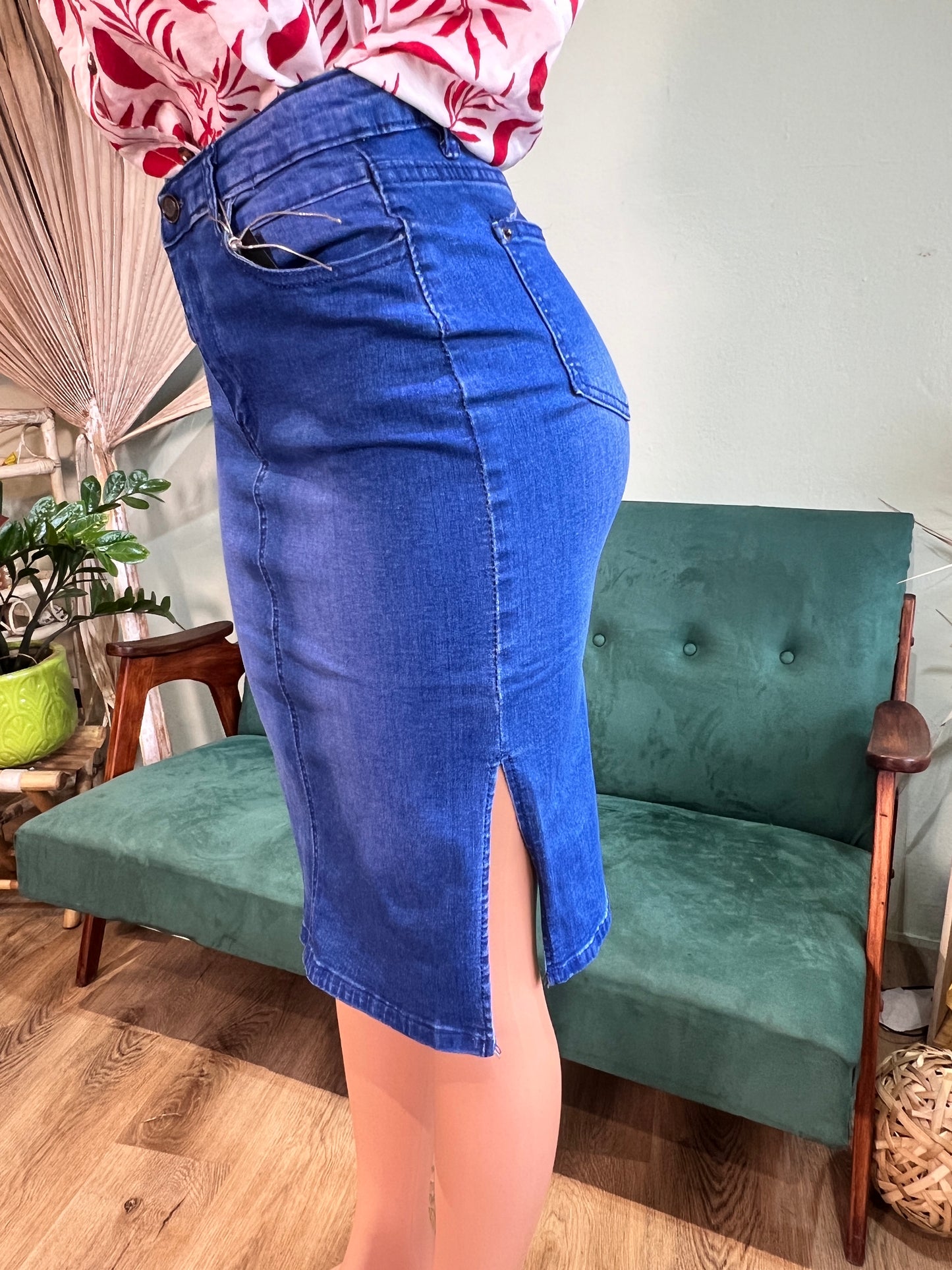 Denim Skirt - Side Slit