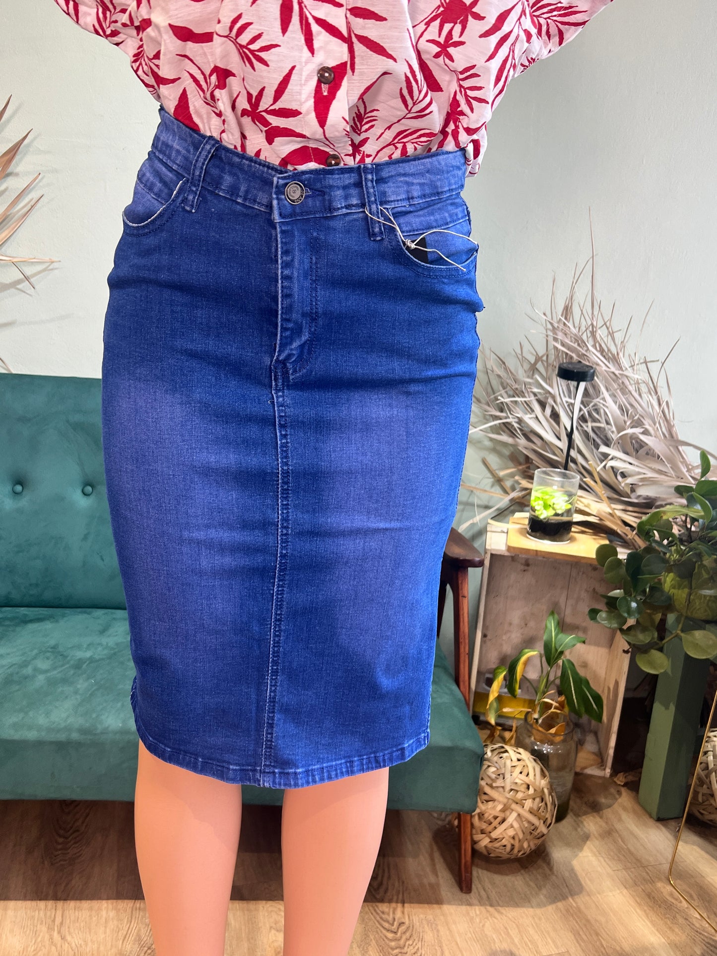 Denim Skirt - Side Slit