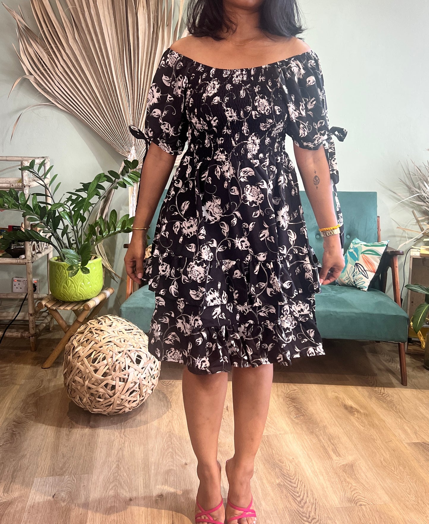 Off shoulder floral dress