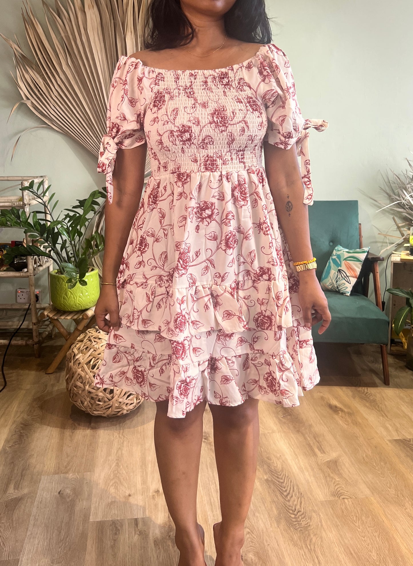 Off shoulder floral dress