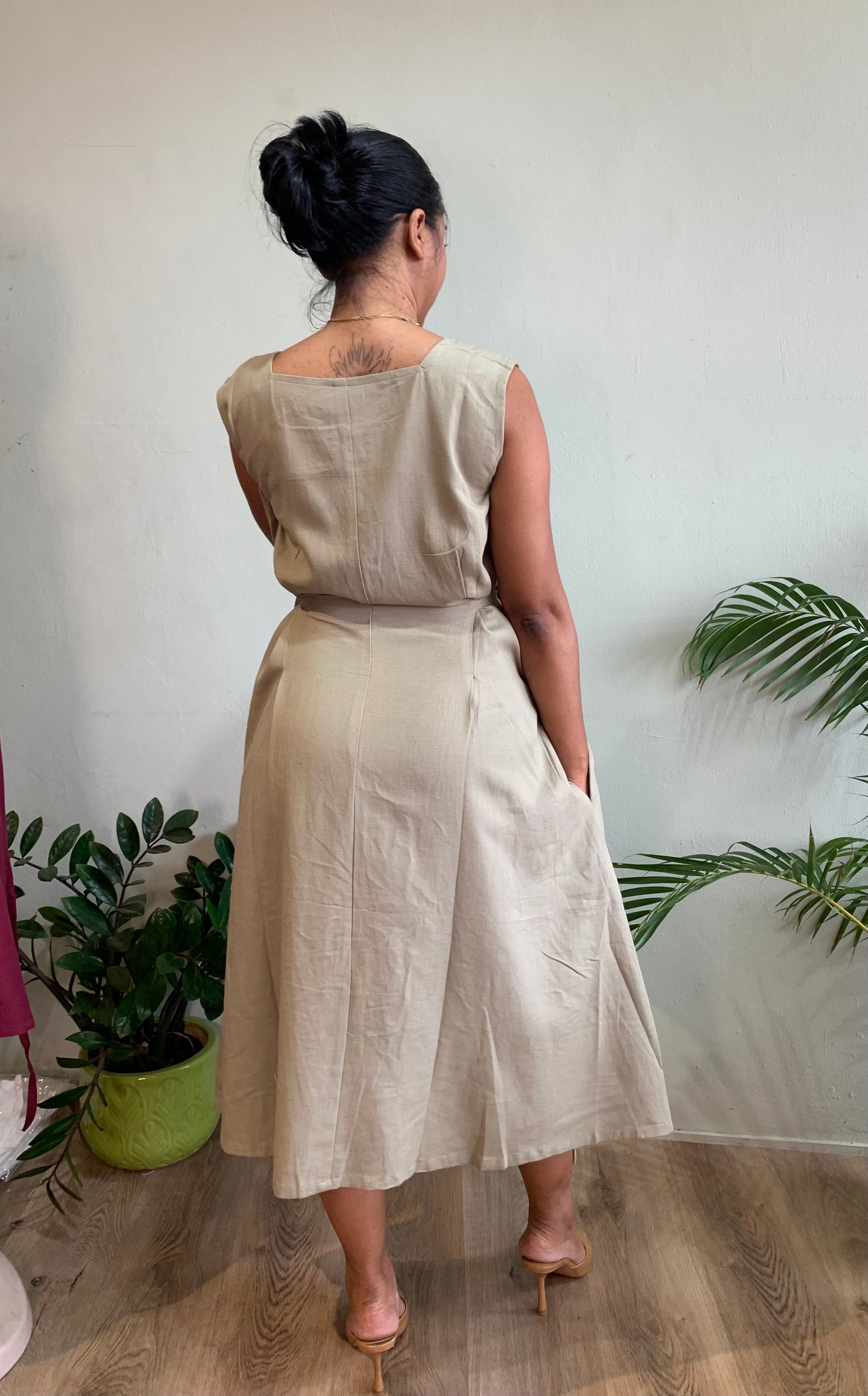 Square neck dress