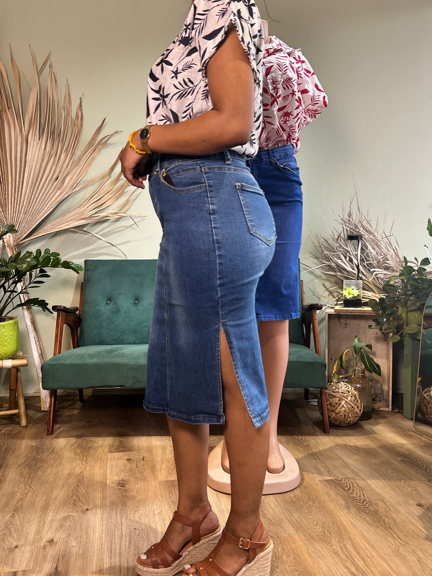 Denim Skirt - Side Slit