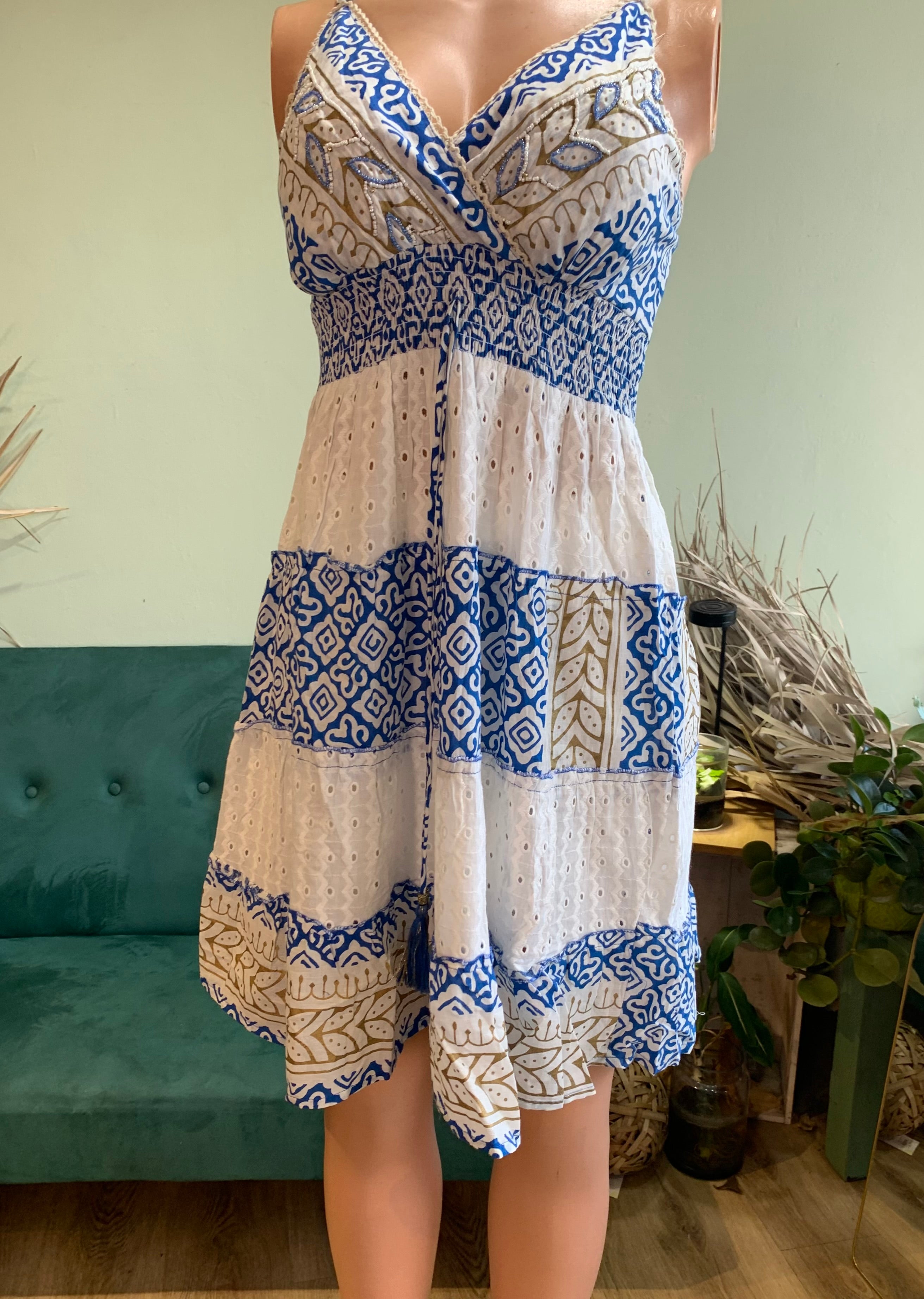 Duo Coloured Mini cotton dress
