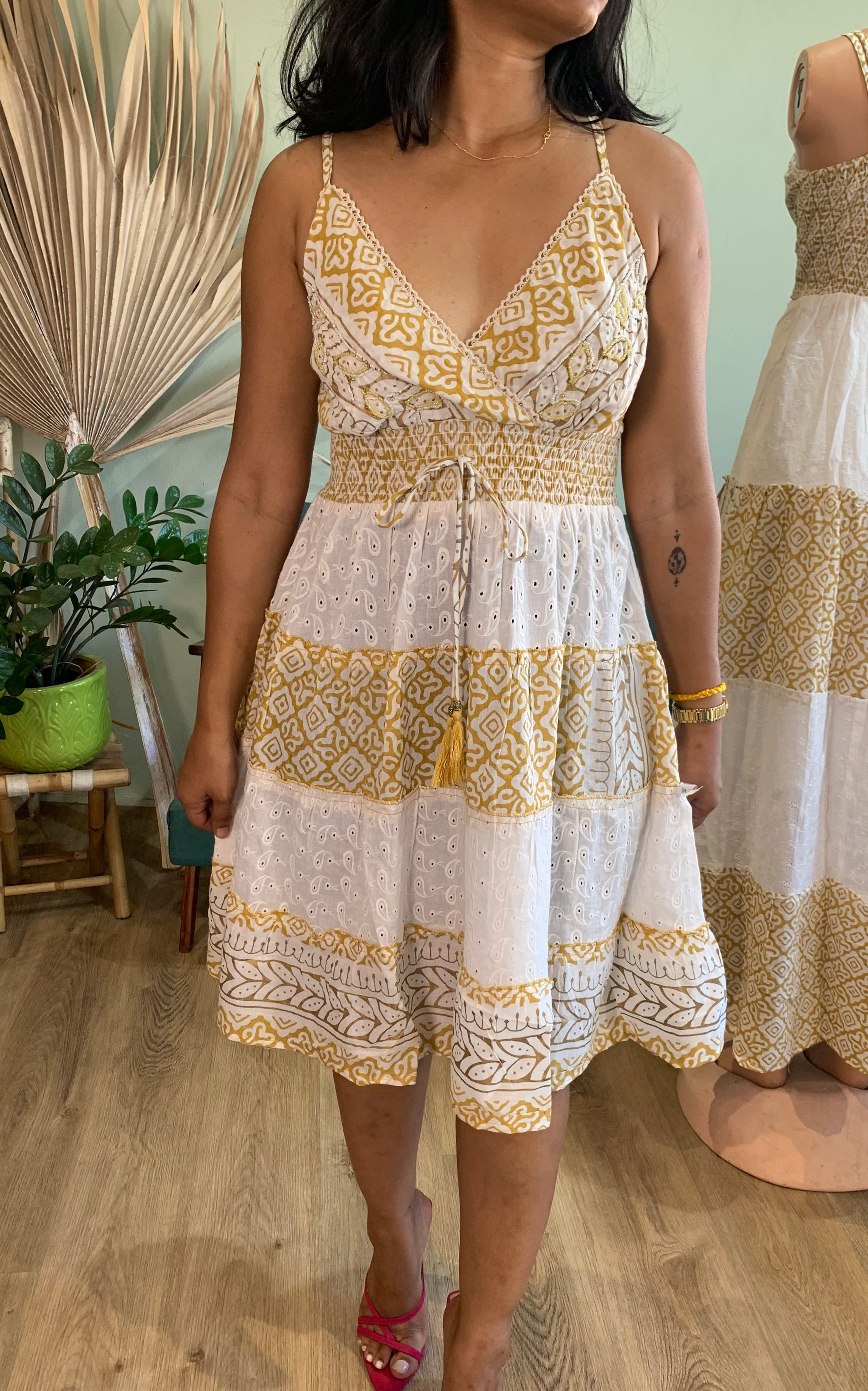 Duo Coloured Mini cotton dress