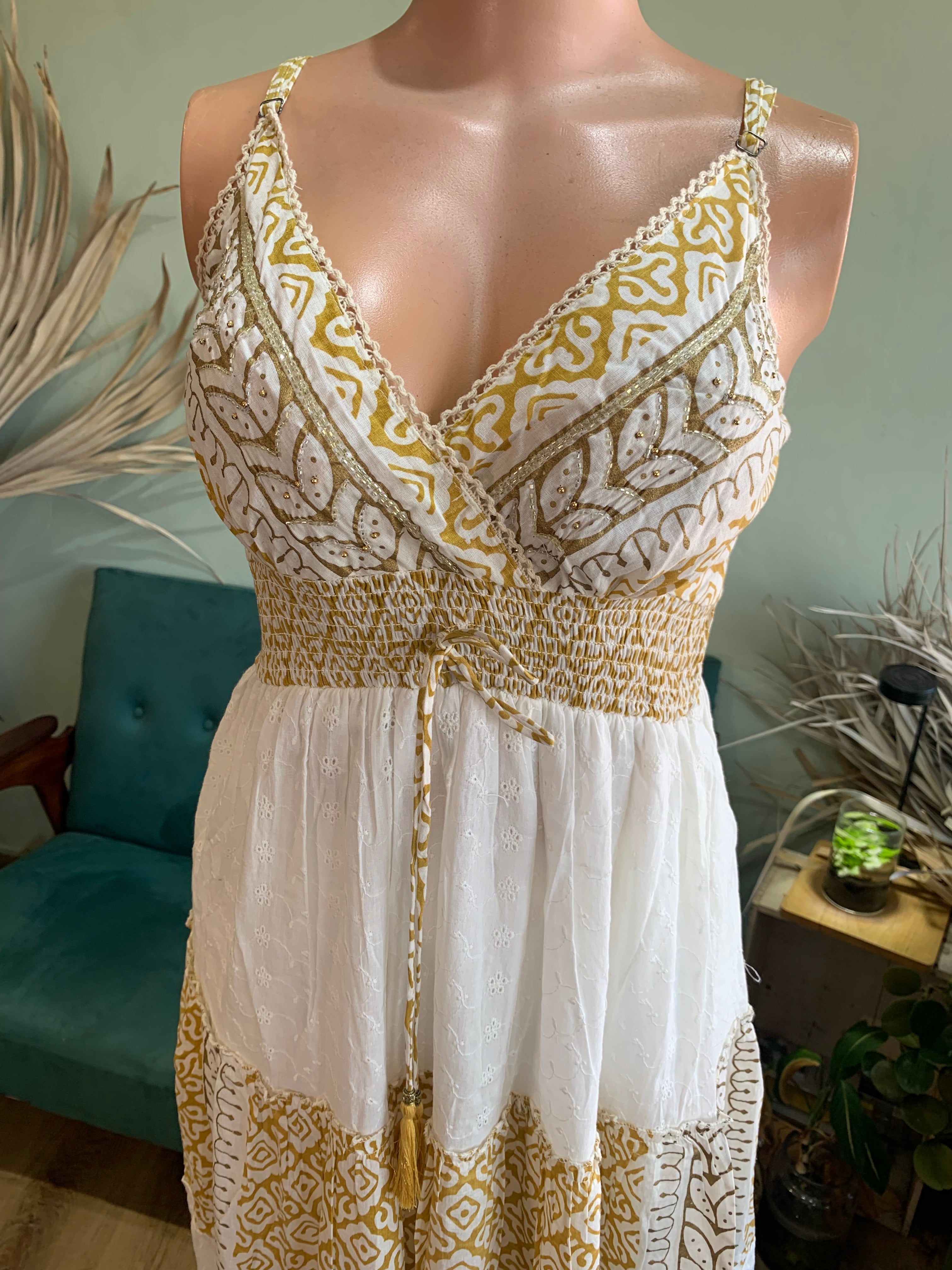 Duo Coloured Mini cotton dress